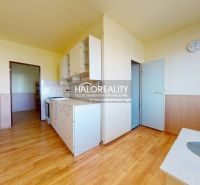 Küche in einer 2-Zimmer-Wohnung mit Holzboden und Grundausstattung.