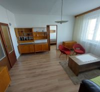 Wohnzimmer mit Retro-Möbeln in einer Einzimmerwohnung und einem Boden mit Holzdekor.