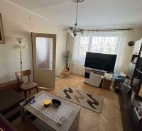 Wohnzimmer mit Fernseher und Holzboden in einer Einzimmerwohnung.
