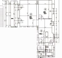 Grundriss einer 2-Zimmer-Wohnung mit gekennzeichneten Räumen und Abmessungen.