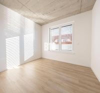 Ein heller Raum mit Holzboden in einem Einfamilienhaus, mit einem großen Fenster und weißen Wänden.