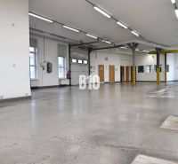 Helle Produktionsräume mit Betonboden und hoher Decke.