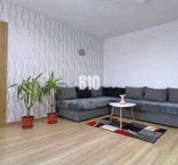 Ein stilvolles Wohnzimmer in einem Einfamilienhaus mit einem Sofa, Pflanzen und einem Boden in Holzoptik.