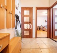 Eingangsbereich in einer 2-Zimmer-Wohnung mit Holzboden und Garderobe.