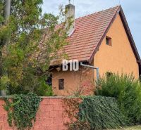 Ein Einfamilienhaus in Vlkas mit rotem Dach, umgeben von Grün und einer Ziegelmauer.