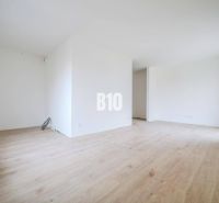 Helle und geräumige 1-Zimmer-Wohnung mit neuem Holzboden und sauberen Wänden.