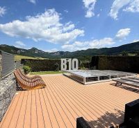 Villa in Súľov-Hradná mit Terrasse, Panoramablick auf die umliegende Natur und Berge.