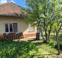 Ein Einfamilienhaus in Dedinka mit Vorgarten und Blumenbeet.