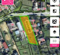 Grundstückskarte auf der Štúrova-Straße in Nitrianske Rudno, bestimmt für Wohnbaugrundstücke.