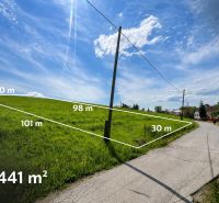 Grundstücke - Wohnen in Fintice mit einer Fläche von 2441 m², neben der Straße unter blauem Himmel.
