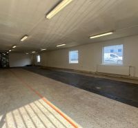 Halle mit Beleuchtung, Boden, Fenstern und Türen in Lagern und Hallen.
