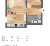 2-Zimmer-Wohnung mit Holzboden und Balkon.