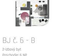 Grundriss einer 2-Zimmer-Wohnung mit Küche, Wohnzimmer, Badezimmer und Balkon.