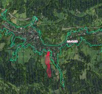 Luftaufnahme von landwirtschaftlichen und forstwirtschaftlichen Flächen in der Umgebung von Skalité.