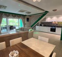 Geräumiger Wohnbereich mit Küche und Esszimmer, besondere Immobilien, bequeme Sitzgelegenheiten.