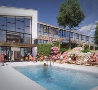 Am Zemplínska Šírava rühmt sich das Erholungsapartment mit Pool und Terrasse eines modernen Designs.