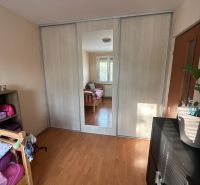 Innenraum einer 3-Zimmer-Wohnung mit Holzboden und Einbauschrank.