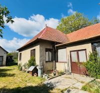 Ein Einfamilienhaus in Pažiti mit rotem Dach und Zugang zum Garten.