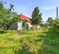 Ein Garten und ein Einfamilienhaus in Hviezdoslavov, umgeben von Bäumen und Grün.