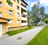 Außenbereich des Wohnhauses in Lipany mit Grünflächen, geeignet für eine 4-Zimmer-Wohnung.