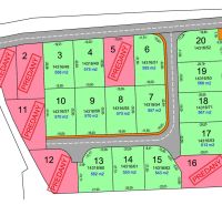 Mapa der Parzellen in der Straße Pod Borovicou in Studienka, bestimmt für Grundstücke - Wohnen.
