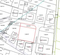 Katasterkarte mit eingezeichneten Grundstücken und Parzellen in Kostolište in der Straße Za bytovkou.