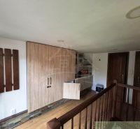 Innenräume von Geschäftsräumen mit Holzboden und Einbauschrank.
