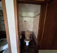 Badezimmer mit Toilette und Duschkabine in Geschäftsräumen.