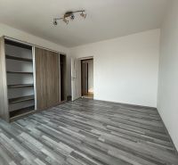 Geräumiges Zimmer mit Holzboden und Einbauschrank in einer 2-Zimmer-Wohnung.