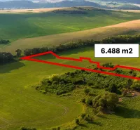 Wiese mit hervorgehobenem Grundstück in Liptovský Trnovec zwischen besonderen Immobilien, Naturlandschaft, Hügel.