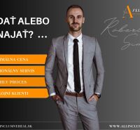 Ein Mann im grauen Anzug wirbt für die Dienstleistungen der Immobilienagentur All Inclusive.