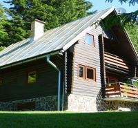 Eine Hütte in Tále bei Brezno, umgeben von Wäldern, ideal für Erholung und Entspannung.