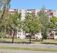 Ein Containerhaus umgeben von Bäumen in der Martin Rázus Straße in Michalovce bietet eine 3-Zimmer-Wohnung an.