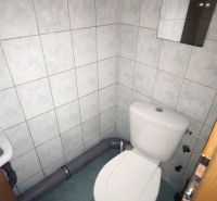 Toilette mit Keramikfliesen in Gastronomiebereichen.