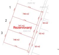 Grundstücksplan in der Zlatobanská-Straße in Prešov für Wohnzwecke, eines ist reserviert.