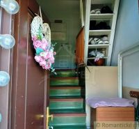 Eingang zum Einfamilienhaus mit Treppe, Stauraum und frischen Blumen.