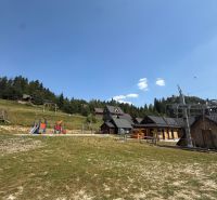 Freizeitgrundstücke in Litmanová mit Kinderspielplatz und umliegenden Wäldern.