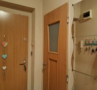 Eingangshalle einer 2-Zimmer-Wohnung mit Dekoration an der Tür und einem Spiegel an der Wand.