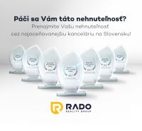 Auszeichnungen der Immobilienagentur RADO Reality Group für die Jahre 2018–2023.
