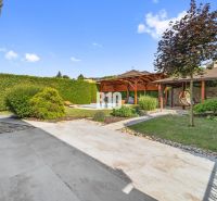 Ein Einfamilienhaus in Nitra mit einem charmanten Garten, einem Pavillon und einem Pool im Außenbereich.