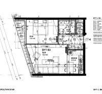 Grundriss einer 2-Zimmer-Wohnung mit Vorraum, Badezimmer, Wohnzimmer und Loggia.