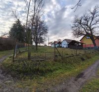 Ein Einfamilienhaus in Prieloh in Dolná Strehová mit einem eingezäunten Garten, Bäumen und einer Zufahrtsstraße.