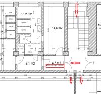 Grundriss des Produktionsbereichs mit Umkleideräumen und Büro.