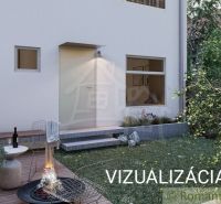 Visualisierung eines Einfamilienhauses in Banská Bystrica mit Terrasse und Garten.