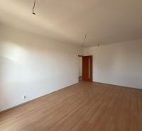 Ein Zimmer mit Wänden in einer 2-Zimmer-Wohnung und einem Boden mit Holzdekor.