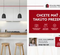 Küche mit Insel und Schränken, Angebot für eine Immobilienpräsentation einer Zweizimmerwohnung.