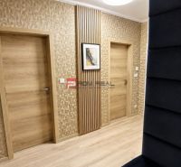 Flur in einer 2-Zimmer-Wohnung mit texturierter Wand und Boden in Holzoptik.