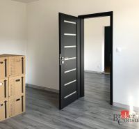 Einzimmerwohnung mit Holzboden und Kartons im Raum.