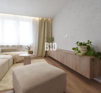 Gemütliches Wohnzimmer mit heller Couch, Holzboden, 4-Zimmer-Wohnung.