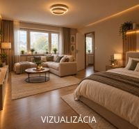 Elegantes Wohnzimmer mit bequemen Möbeln und Holzboden-Dekor.